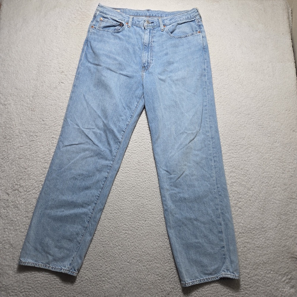 Levis Premium 568 Stay Loose Jeans Men's 34x30 Blue Denim Wide Leg Baggy